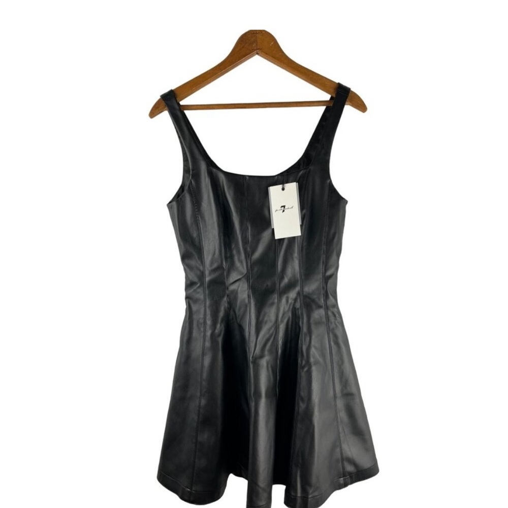 NWT. 7 for All Mankind Vegan Leather Cocktail Dress. Size S